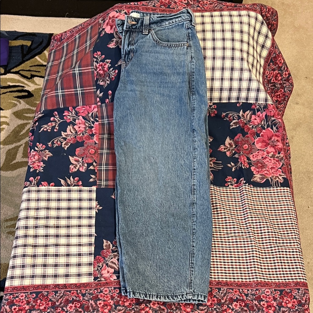 Hollister Low Rise Taper Baggy Blue Jeans 28 Short 6S